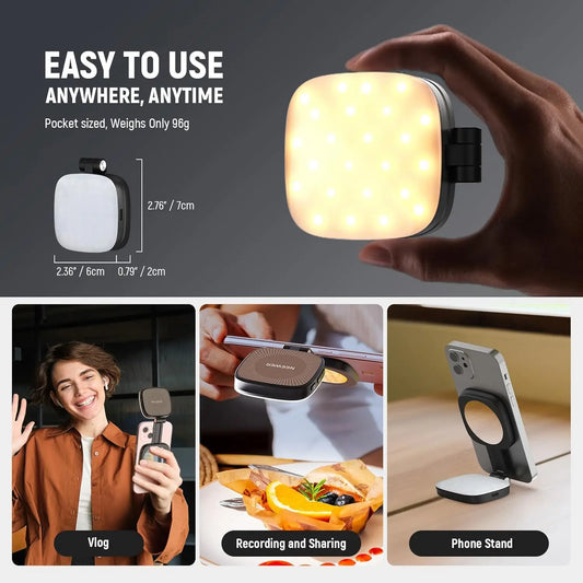 Stop Fearing About hauling heavy, cumbersome equipment- Mini Magnetic Selfie mirror Light