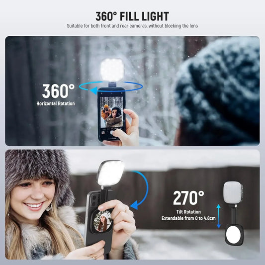 Stop Fearing About hauling heavy, cumbersome equipment- Mini Magnetic Selfie mirror Light